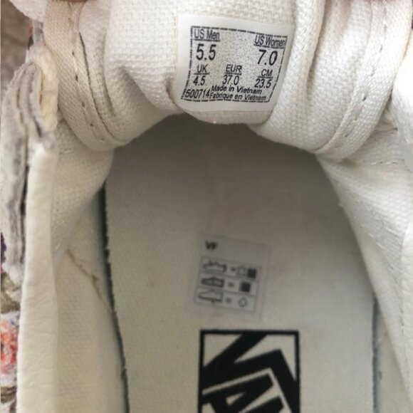 VANS Old Skool Vintage Floral Sidestripe Shoes / Sneakers Canvas / Suede, Size 7 - Picture 5 of 11